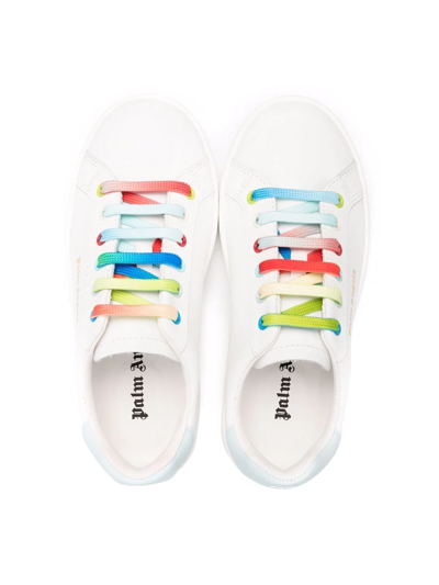 Shop Palm Angels Logo-print Low-top Sneakers In White