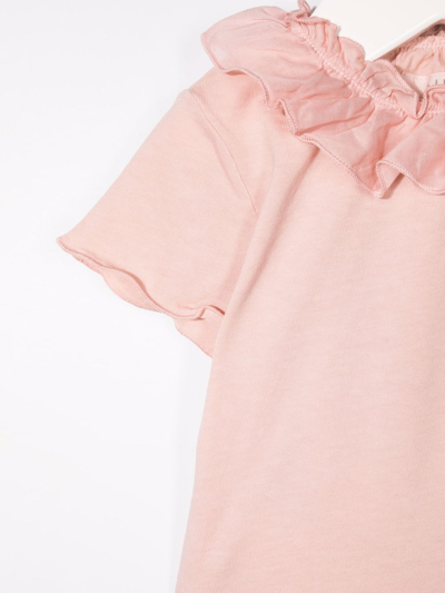 Teddy & Minou Ruffle-collar T-shirt In Pink