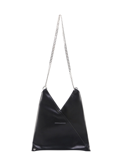 Shop Mm6 Maison Margiela Chain Linked Japanese Shoulder Bag In Black