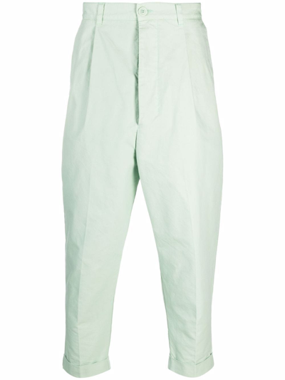 Shop Ami Alexandre Mattiussi Oversized Cotton Trousers In Green