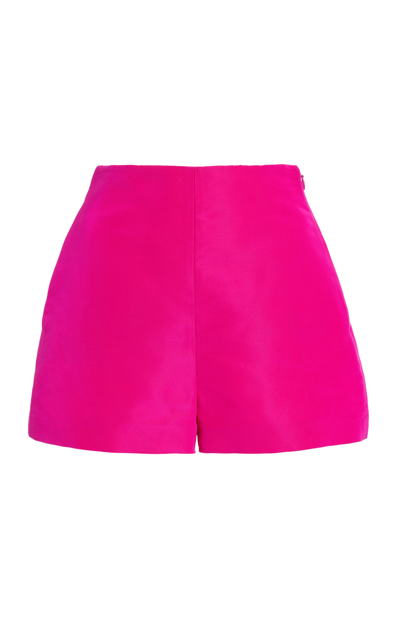 Shop Valentino Women's Silk Faille Mini Shorts In Pink