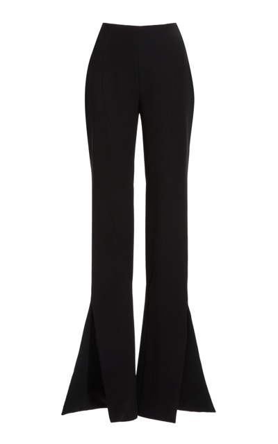 Shop Monot Women's Slit-detailed Slim Pants In Black