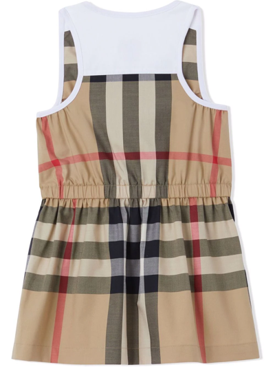Shop Burberry Vintage Check Flared Dress In Neutrals