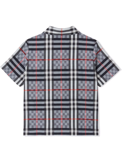 Shop Burberry Vintage Check Polo Shirt In Blue