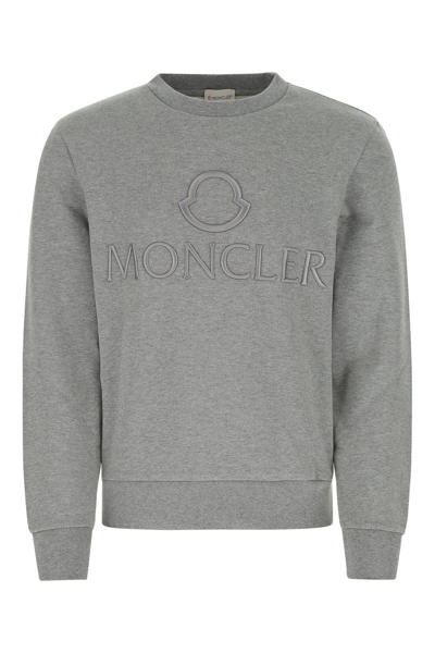 Shop Moncler Melange Grey Cotton Sweatshirt Nd  Uomo Xl