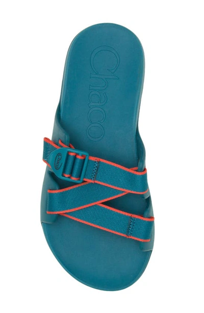 Shop Chaco Chillos Slide Sandal In Outskirt Cobalt
