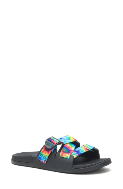 Shop Chaco Chillos Slide Sandal In Dark Tie Dye