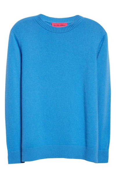 Shop The Elder Statesman Gender Inclusive Simple Cashmere Sweater In Cerulean