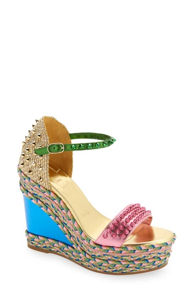 Shop Christian Louboutin Madmonica Espadrille Wedge In Bouton