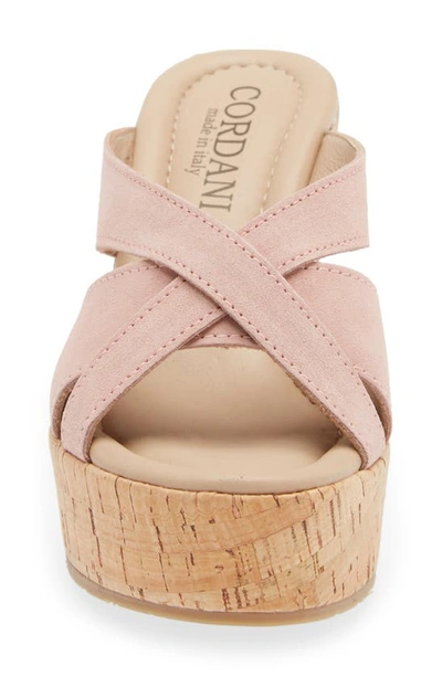 Shop Cordani Devon Platform Wedge Sandal In Blush Suede