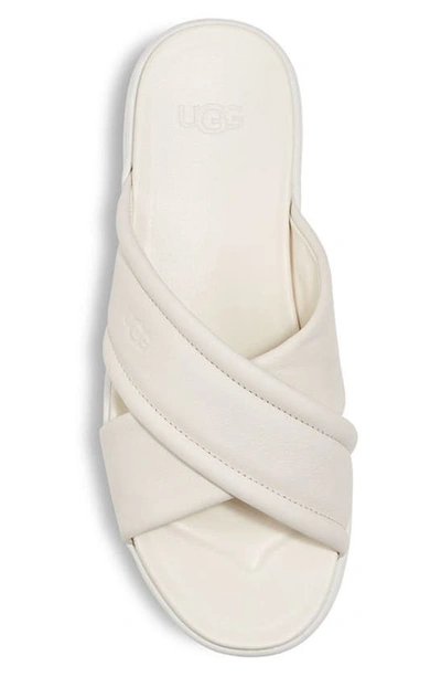 Shop Ugg Zayne Leather Platform Slide Sandal In Jasmine Leather