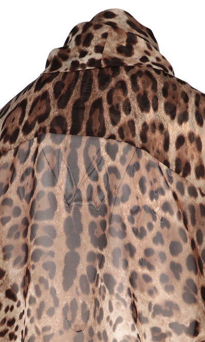 Shop Dolce & Gabbana Animal Print Chiffon Shirt