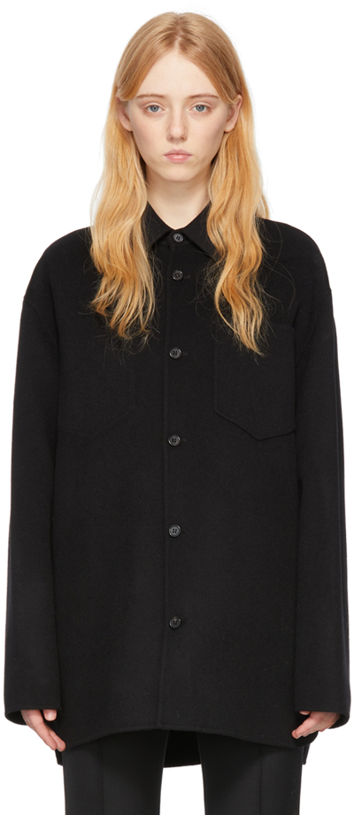 Shop Acne Studios Black Wool Jacket In 900 Black