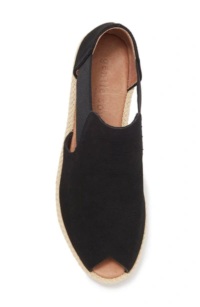 Gentle Souls Signature Noa Elastic Slip-on Platform Sandal In Black