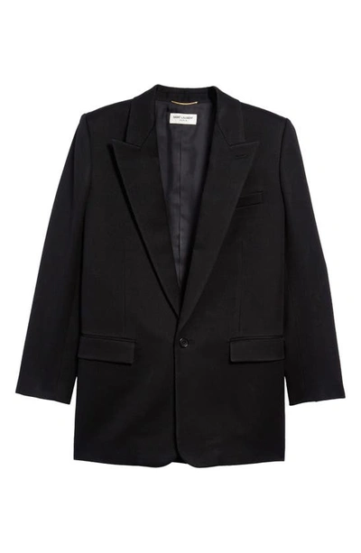 Shop Saint Laurent Virgin Wool Gabardine Blazer In Noir