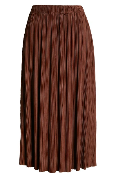 Shop Samsã¸e Samsã¸e Uma Pleated Midi Skirt In Cappuccino