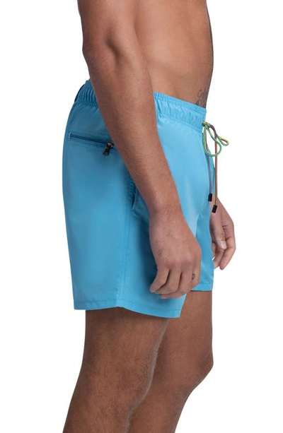 Shop Bugatchi Solid Swim Trunks In Ocean