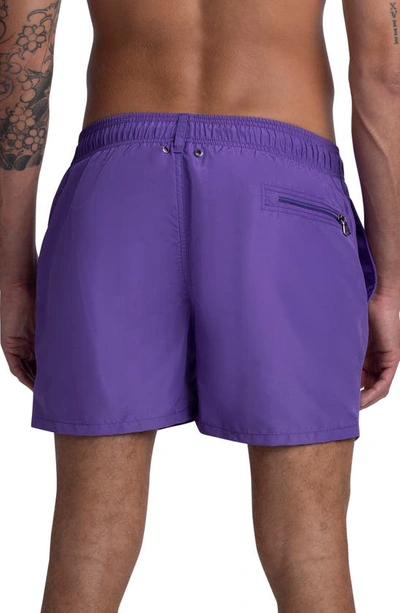 Bugatchi Solid Swim Trunks In Orchid