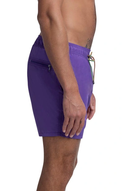 Shop Bugatchi Solid Swim Trunks In Orchid