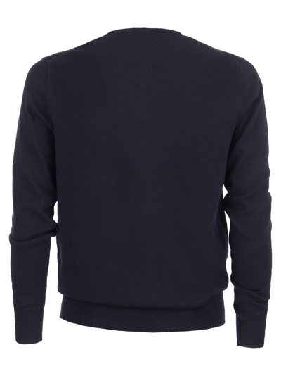 Shop Ralph Lauren Slim Fit Cotton Sweater In Blue