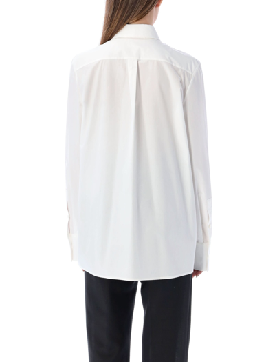 Shop Valentino Embroidered Cotton Poplin Shirt In White