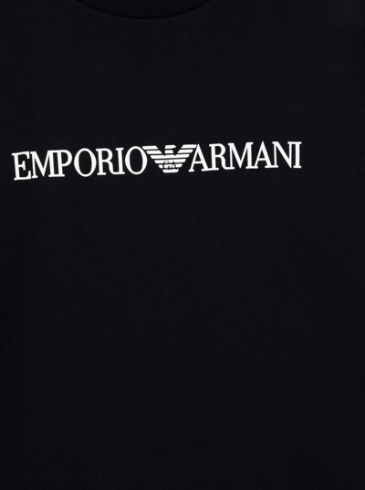 Shop Emporio Armani Kids S Blue Cotton Hoodie With Logo Boy