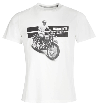 Barbour 'international X Steve Mcqueen' T Shirt Bianco In White | ModeSens