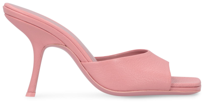 Shop By Far Mora Leather Mules In Pink