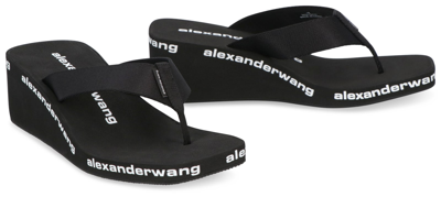 Shop Alexander Wang Logo Detail Wedges In Black