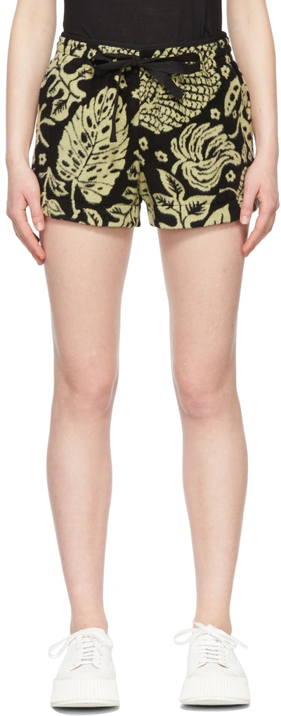 Jil Sander Black Cotton Shorts In 332 Kiwi