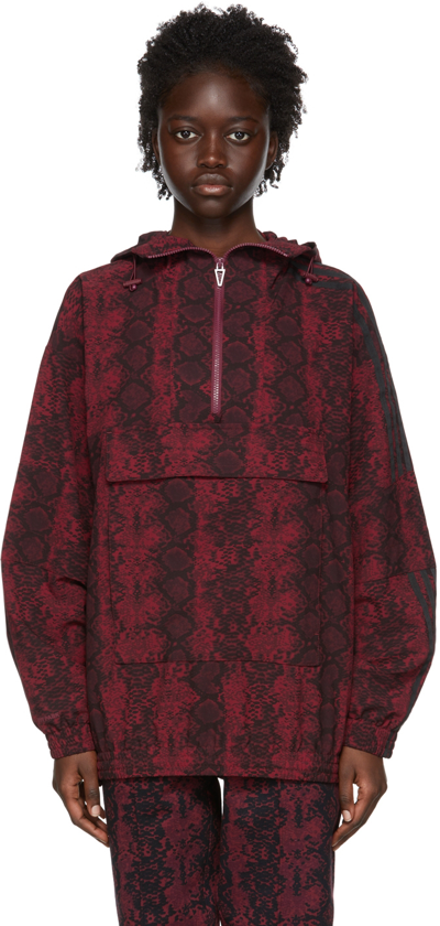 Shop Adidas X Ivy Park Burgundy Recycled Polyester Jacket In Cherry Wood/black