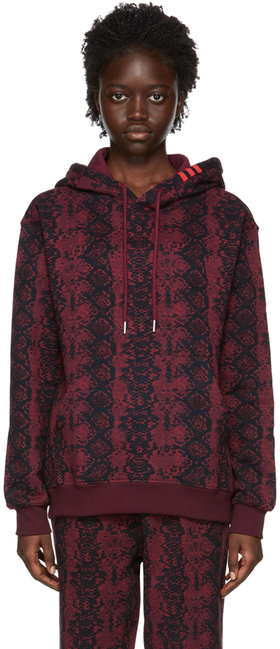 Shop Adidas X Ivy Park Burgundy Cotton Hoodie In Cherry Wood