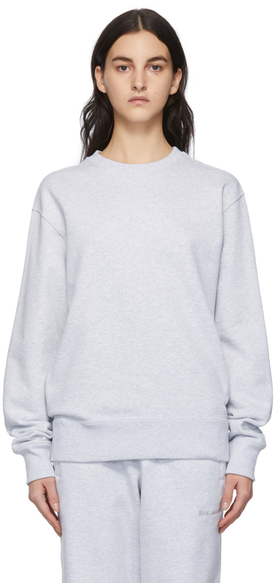 Shop Adidas X Humanrace By Pharrell Williams Grey Humanrace Basics Sweatshirt In Light Grey Heather