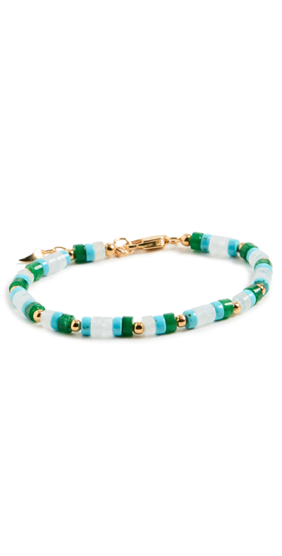 Shop Missoma Beaded Bracelet In Green/blue/white