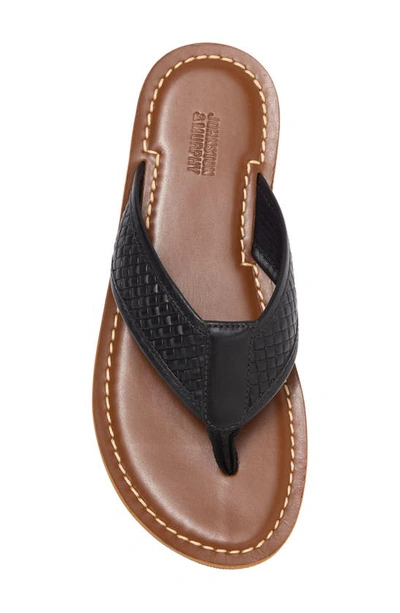 Shop Johnston & Murphy Johnston And Murphy Yates Woven Strap Flip Flop Sandal In Black