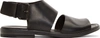 MARSÈLL Black Leather Buckled Strap Sandals