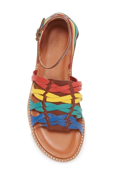 Shop Soludos Jenni Woven Leather Sandal In Rainbow Multi Leather