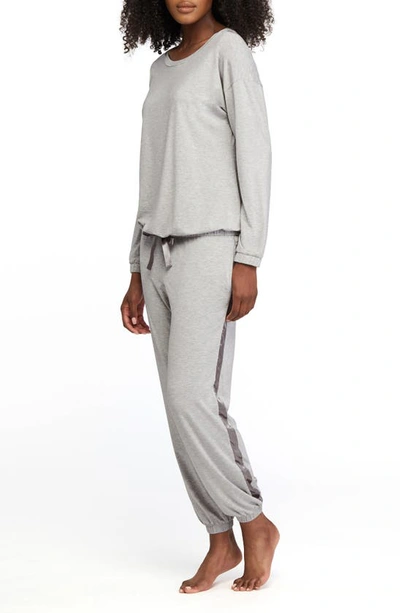 Shop Montelle Intimates Lounge Top & Joggers Set In Heather Grey