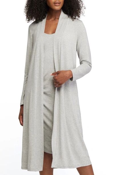 Shop Montelle Intimates Lounge Duster Robe In Heather Grey