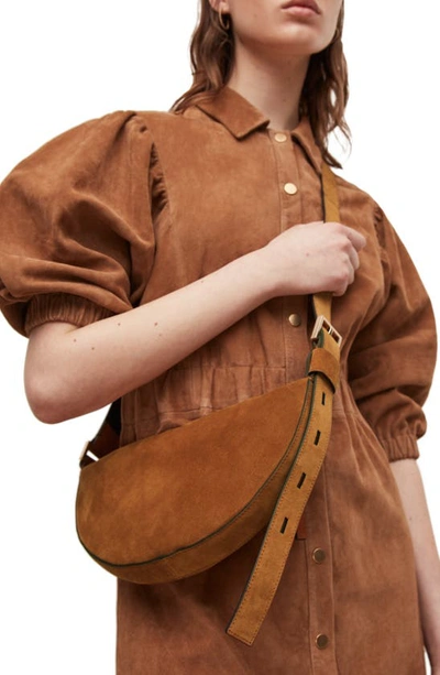 Shop Allsaints Leather Crossbody Bag In Amber Brown