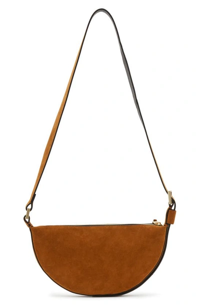 Shop Allsaints Leather Crossbody Bag In Amber Brown