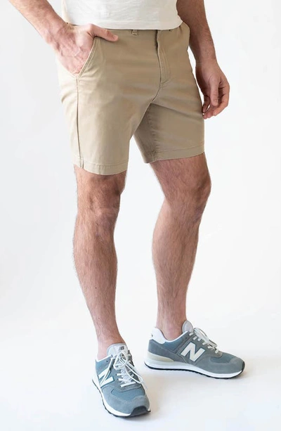 Devil-dog Dungarees Performance Twill Chino Shorts In Rugged Tan