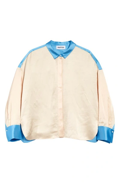 Shop Partow Theo Colorblock Button-up Shirt In Nude Sky