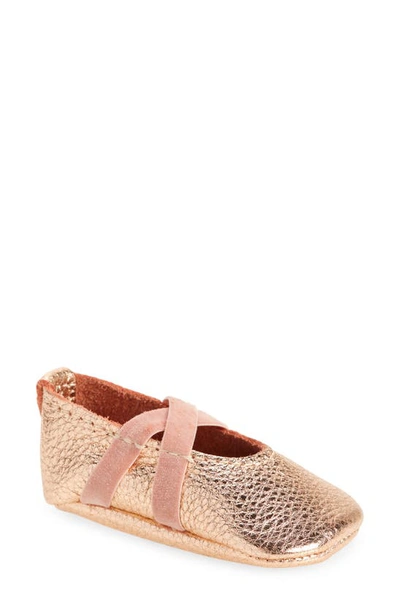 Shop Freshly Picked Metallic Ballet Slipper In Rose Gold