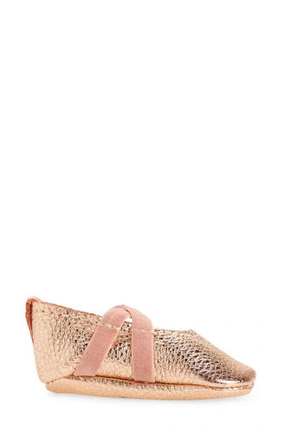 Shop Freshly Picked Metallic Ballet Slipper In Rose Gold