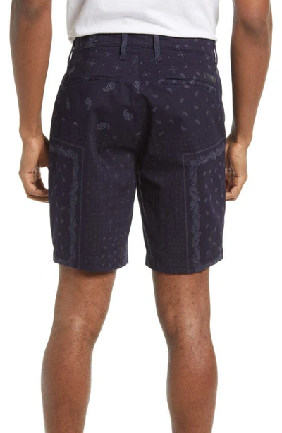 Shop Ag Wanderer Print Chino Shorts In Breezy Paisley Navy Multi