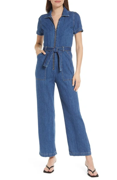 Shop Reformation Cassidy Denim Jumpsuit In Indio