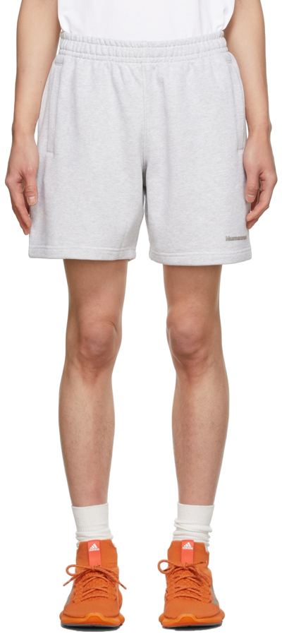 Shop Adidas X Humanrace By Pharrell Williams Ssense Exclusive Grey Humanrace Basics Shorts In Lgh A37l