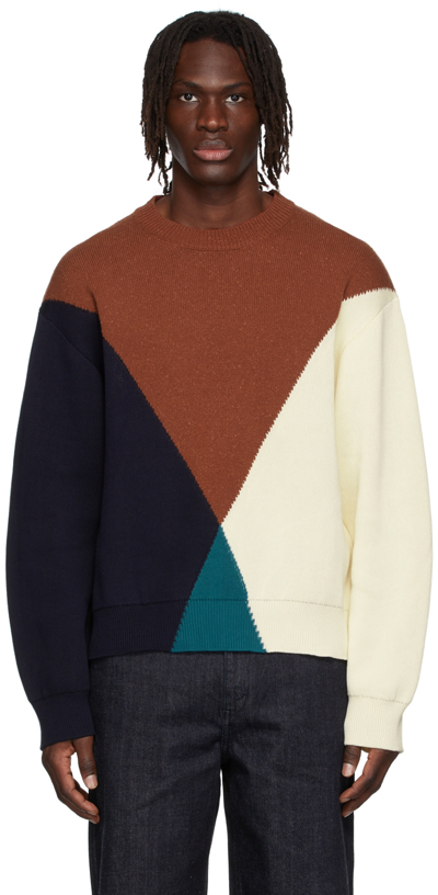 Shop Jil Sander Brown Cotton Sweater In 972 - Miscellaneous