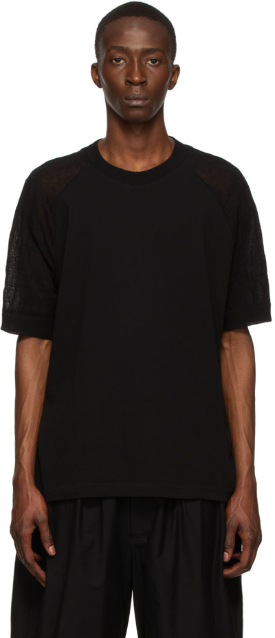 Shop Yohji Yamamoto Black Cotton T-shirt